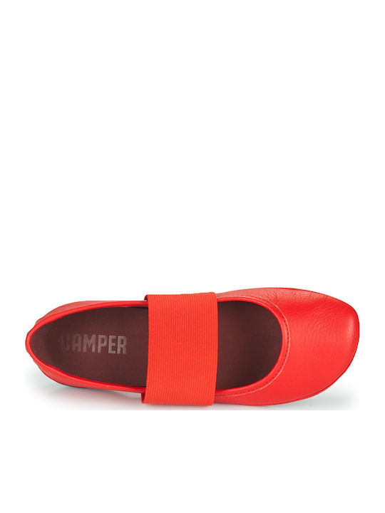 Leather Ballerinas Rign Red