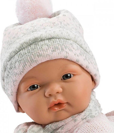 Llorens Juan Baby Doll Joelle That Cries With Pink Blanket For 3+ Years 38 cm