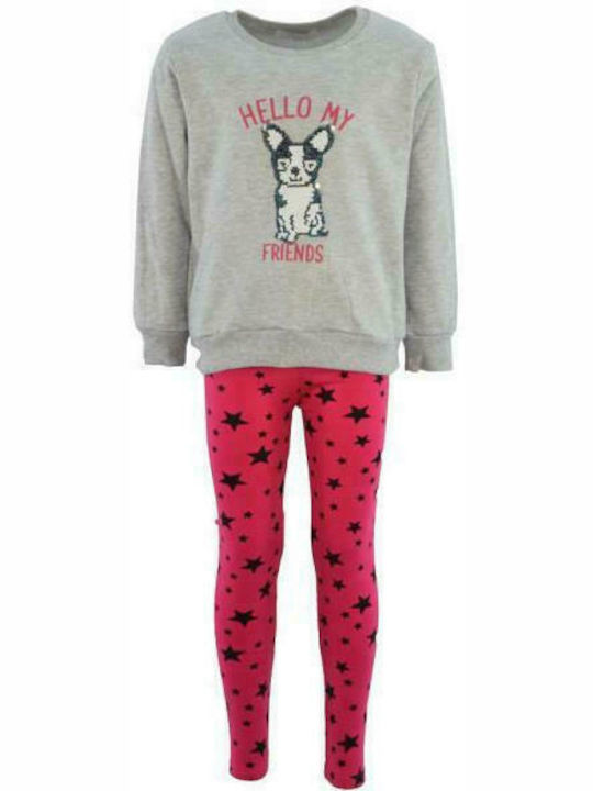 Εβίτα Kids Set with Leggings Winter 2pcs Gray