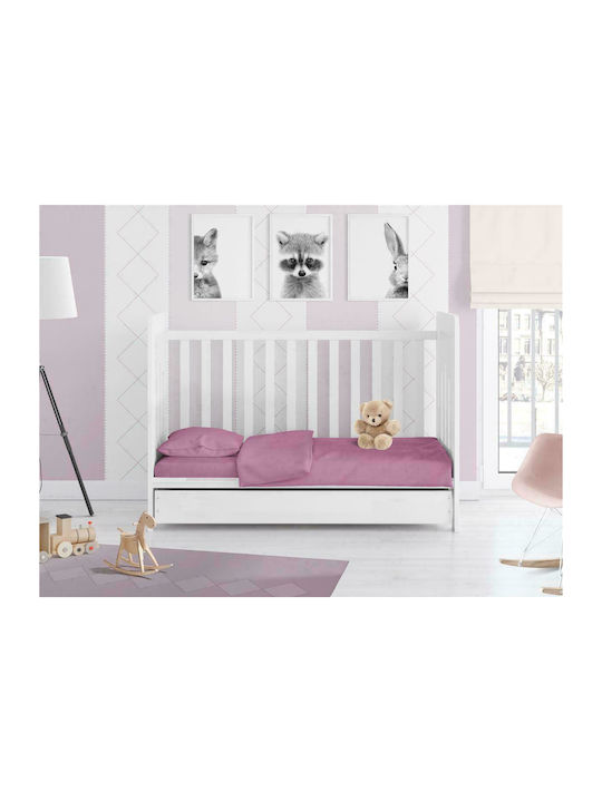 Dimcol Duvet Crib Cotton Solid Lilac 120x160cm