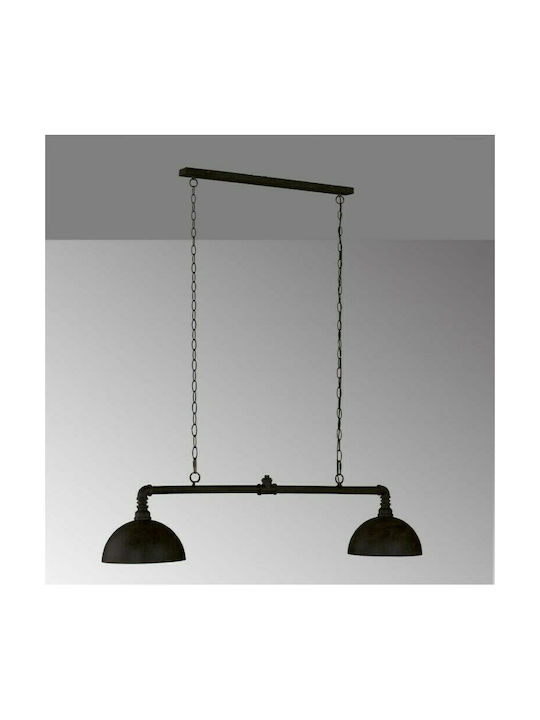 Fischer Honsel Leitung Pendant Light Two-Light Rail for Socket E27 Black