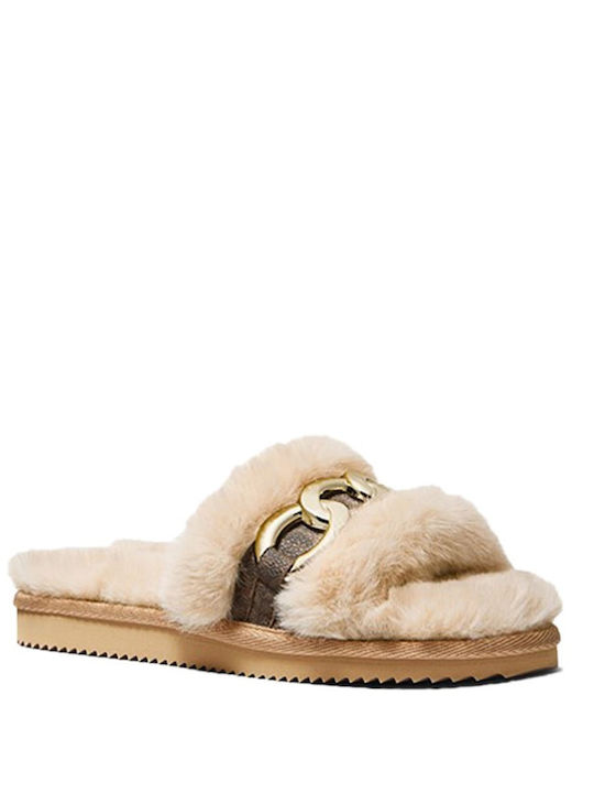 Michael Kors 40F1SCFA1D Women's Slipper with Fur In Pink Colour