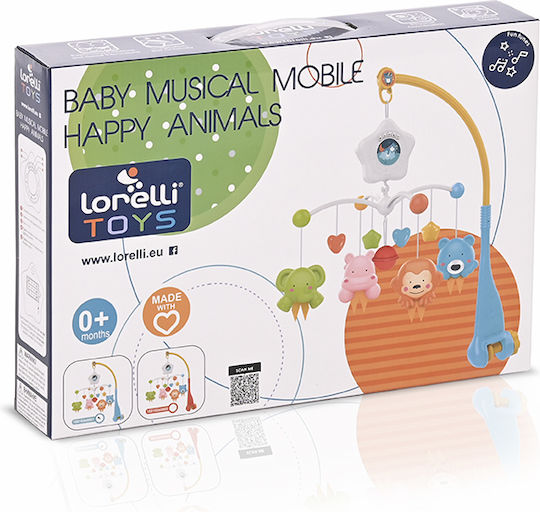 Lorelli Mobile for Cot with Music Happy Animals for 0++ Months 10310260001