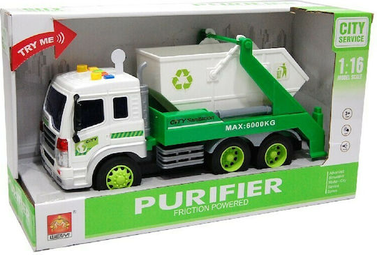 Group Operation Group Operation Recycling Vehicle with Bin Sound and Light Truck Scale 1:16 for 1.5+ Years