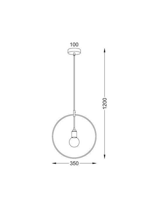 Aca Twiggy Ceiling Light Copper with E27 Socket 35x120x120cm