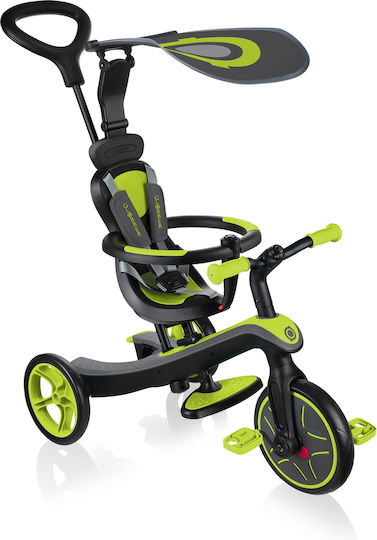 Globber Explorer Convertible Kids Tricycle with Parental Handle for 10 Months Green