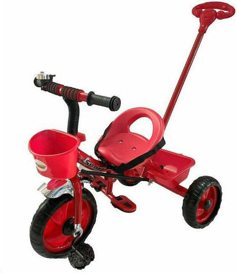 Zita Toys Kids Tricycle with Parental Handle for 2+ Years Red