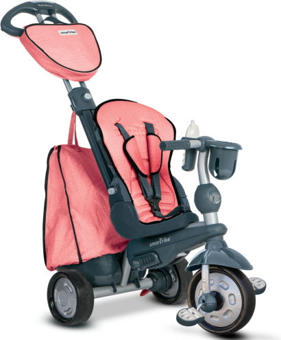 Smart Trike Explorer Превозно Средство с Ръкохватка за Родител за 10 Месечни Розово
