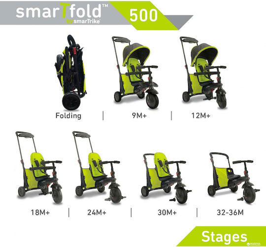 Smart Trike Сгъваемо 500 Сгъваемо и Превозно Средство за 9 Месечна Зелена