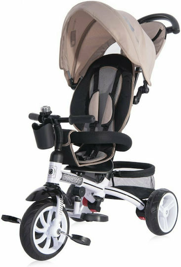 Lorelli Rocket Kids Tricycle Convertible, With Storage Basket, Sunshade & Push Handle for 1.5+ Years Beige