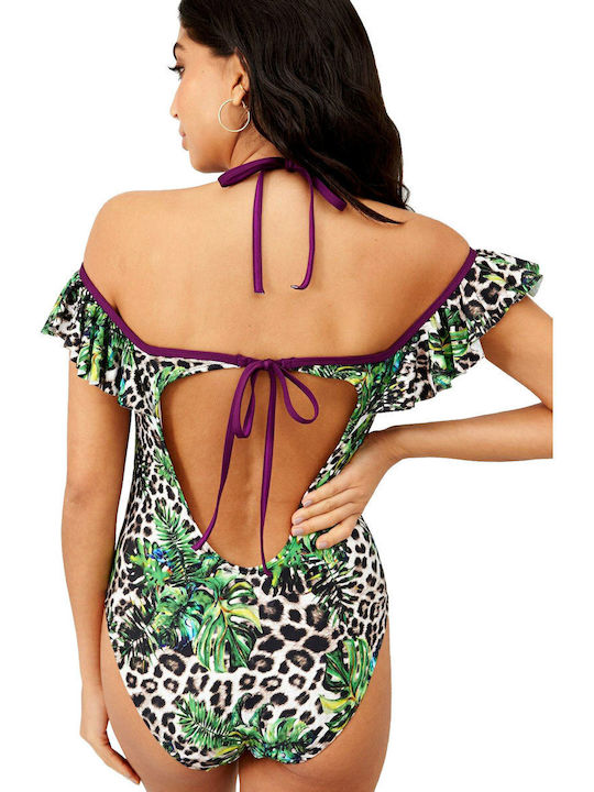 Koani One Piece Swimsuit Animal Print Green