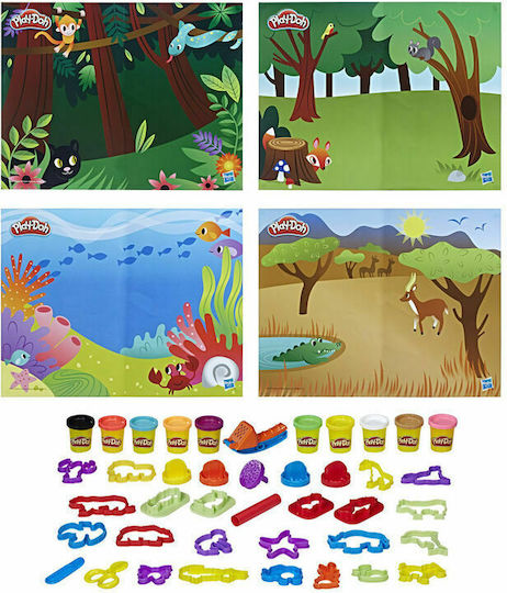 Hasbro Play-Doh Knete - Spiel-Set Animal Discovery Eimer für 3+ Alter, 10 Stück