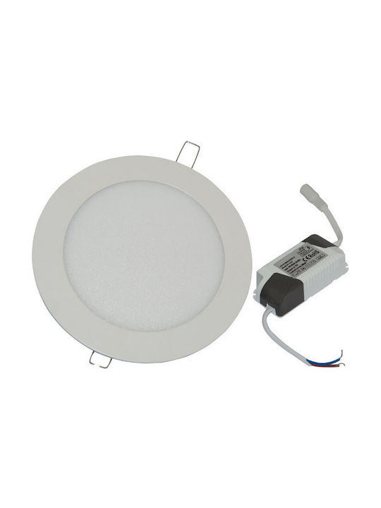 Optonica Rund Metallisch Einbau Spot mit integriertem LED und Natürliches Weißes Licht Weiß 8.5x8.5cm. 1Stück