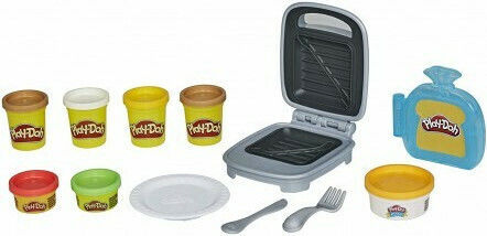 Hasbro Play-Doh Plasticine Game Kitchen Creations Cheesy Sandwich For 3+ Years 7pcs