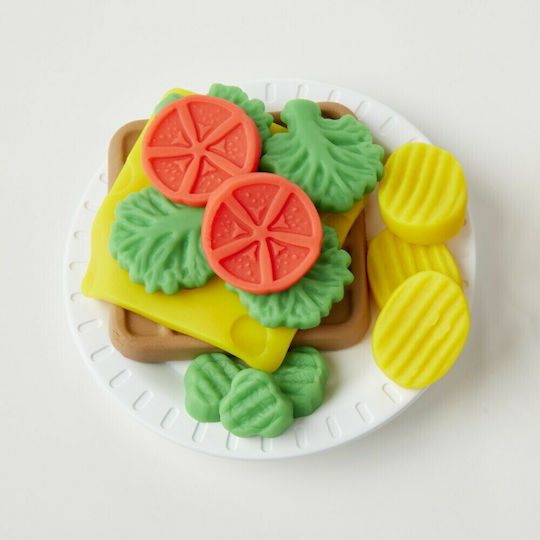 Hasbro Play-Doh Plasticine Game Kitchen Creations Cheesy Sandwich For 3+ Years 7pcs