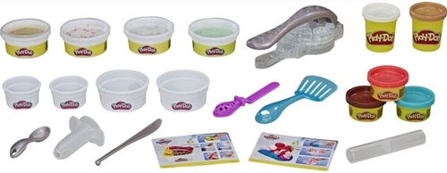 Hasbro Play-Doh Plasticine Kitchen Creations Rolled Ice Cream Game for Age 3+ 9 Pieces