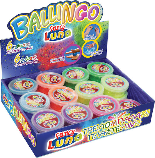 Luna Πλαστοζυμαράκι Πλαστελίνης Ballingo για 4+ Ετών, με Glitter (Διάφορα Χρώματα) 1τμχ