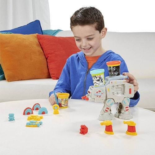 Hasbro Плей-Доу Пластелини - Игра Star Wars At-At Attack с Кутии Глави за 3+ Години 2 Бр