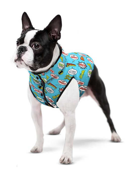 WauDog Justice League Waterproof Dog Coat Blue 35 x 45-47 x 31-36cm