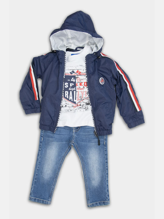 New College Kids Set with Pants & Jacket Winter 3pcs Navy Blue