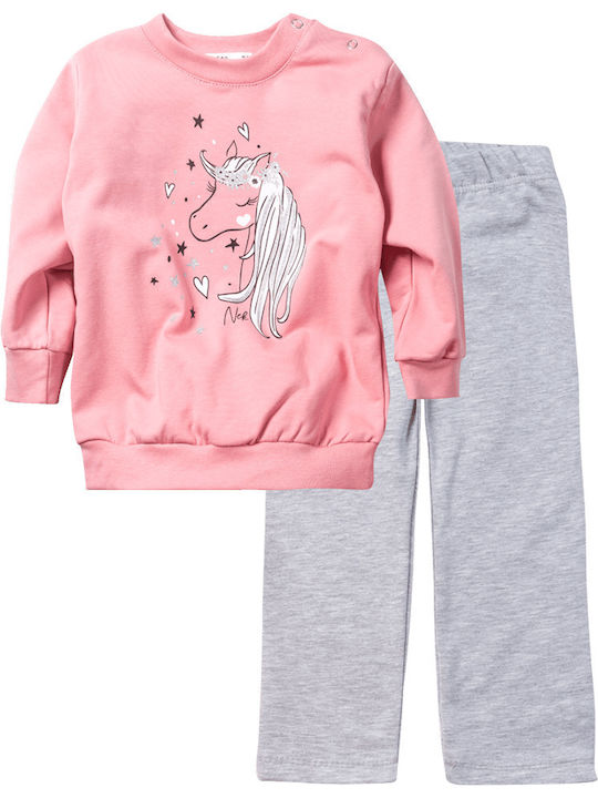 Nek Kids Wear Kids Set with Leggings Winter 2pcs Pink