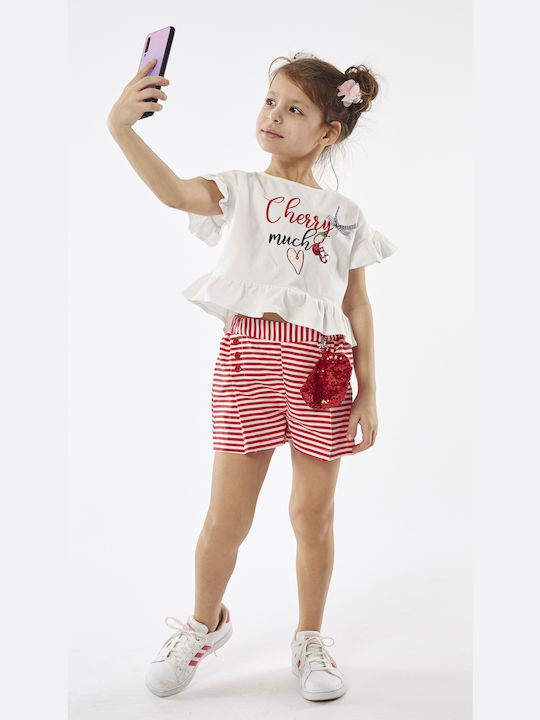 Εβίτα Kinder Set mit Shorts Sommer 2Stück Weiß