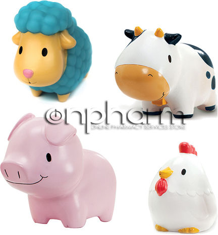 Munchkin Squirtin' Barnyard Friends Water Faces for 9++ Months 4pcs