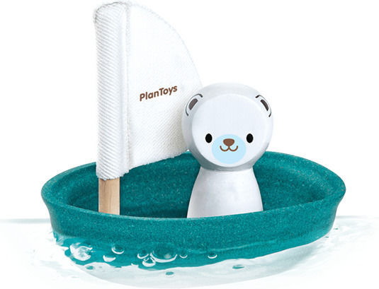 Plan Toys Sailboat with Polar Bear Bath Boat for 12++ Months
