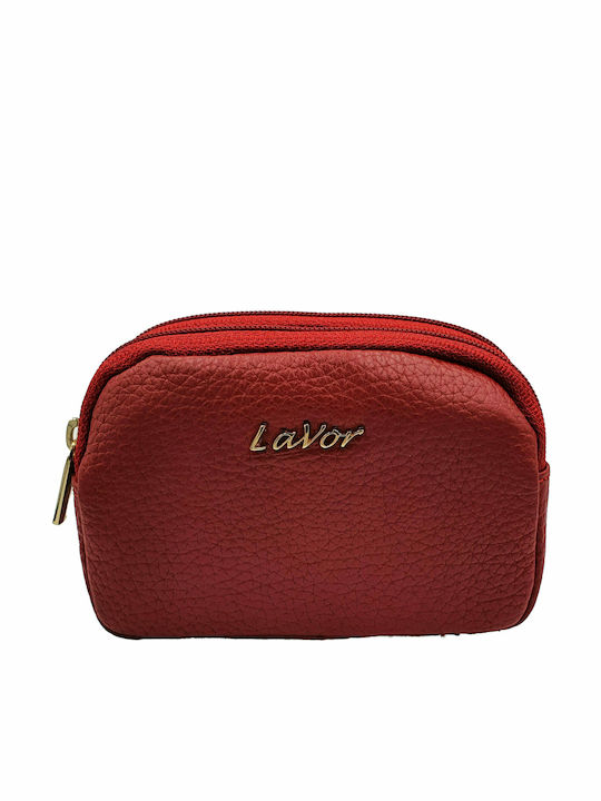 Small Leather Women's Wallet Classic with RFID Red