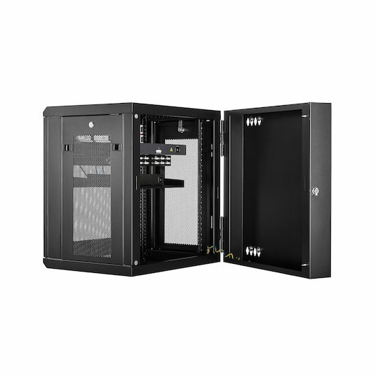 StarTech Επιτοίχια Καμπίνα Rack 12U Μαύρο RK12WALHM