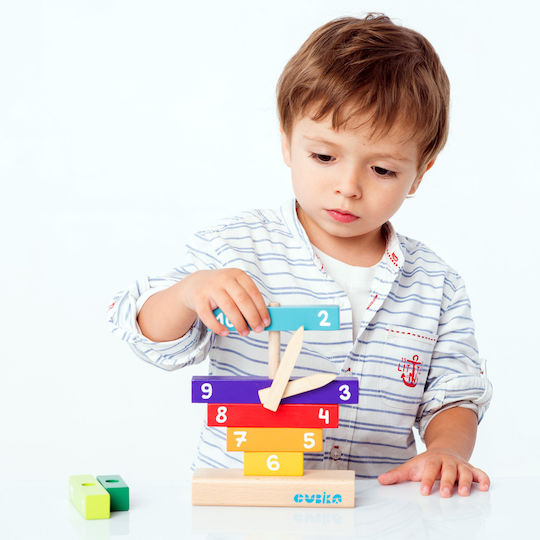 Cubika Блокчета Часовник Дървени за 3-6 години години 10бр