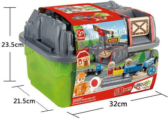 Hape Railway Construction Kit Сет с Влакче от Дърво за 3+ години+ Години