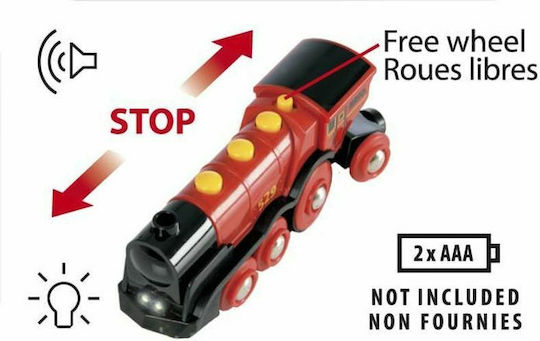 Brio Toys Mighty Red Action Locomotive Τρενάκι με Ήχο και Φως για 3+ Ετών