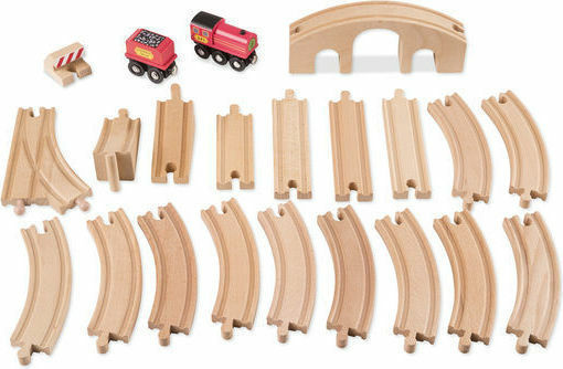 Melissa & Doug Set cu Trenuleț din Lemn pentru 3+ ani+ Ani