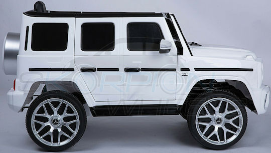 Mercedes AMG G63 Cu Un Loc cu Telecomandă Licențiat 12 Volți Alb