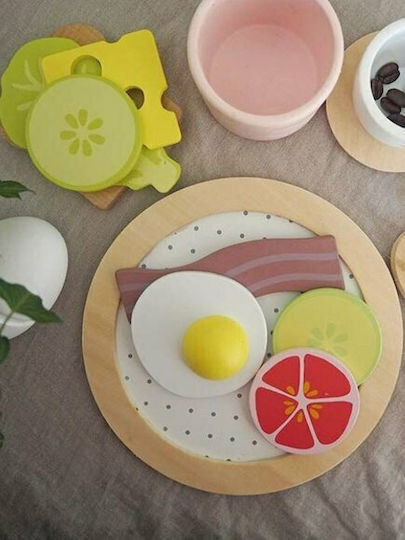 Jabadabado Children's Household Appliance Set Toaster with Breakfast Ingredients made of Wood