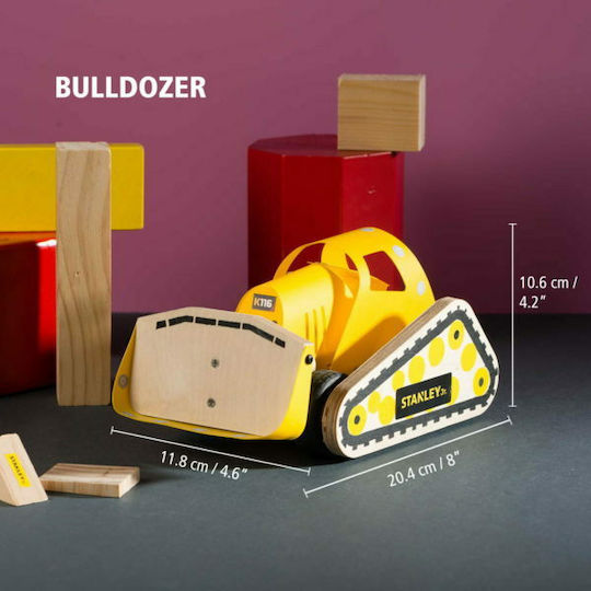 Stanley Jr Toys Παιχνίδι Κατασκευών Ξύλινo Μπουλντόζα για Παιδιά 5+ Ετών