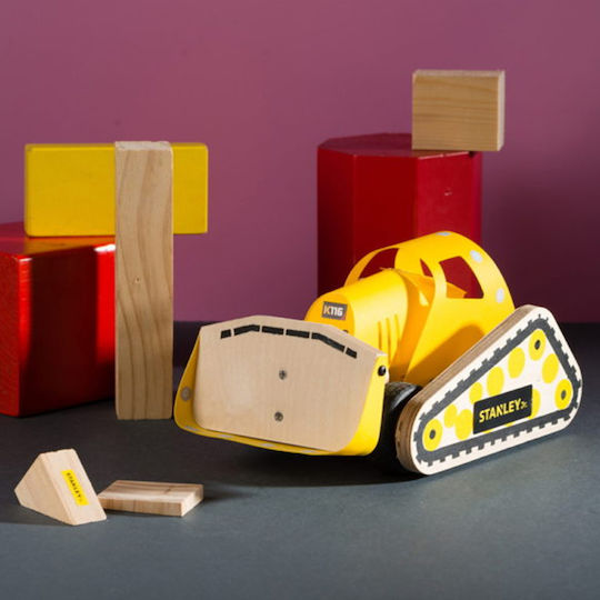 Stanley Jr Toys Παιχνίδι Κατασκευών Ξύλινo Μπουλντόζα για Παιδιά 5+ Ετών