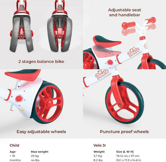Y Volution Bicicletă de Echilibru pentru Copii Velo Twista Roșu
