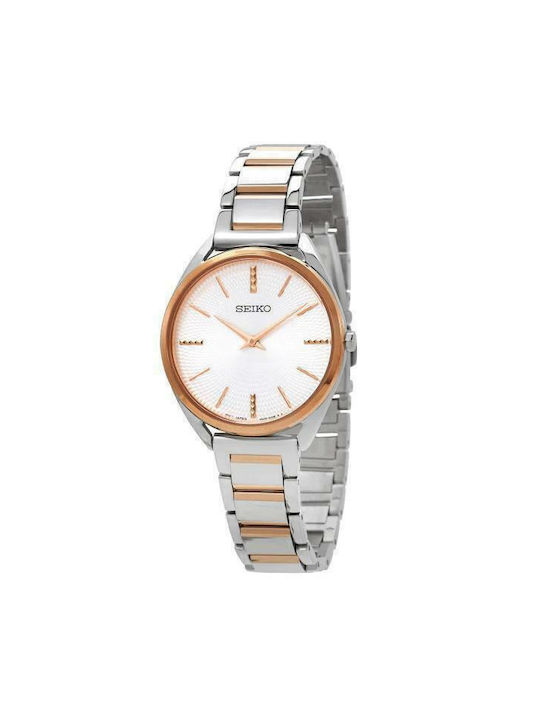 Seiko Conceptual Γυναικείο Ρολόι Μπαταρίας με Ασημί Μεταλλικό Μπρασελέ