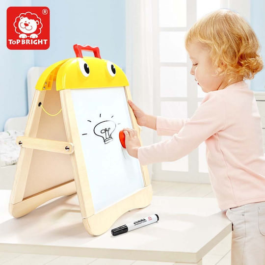 Top Bright Magnetic Board Markerboard Blackboard Double Sided 47.5x47.5cm