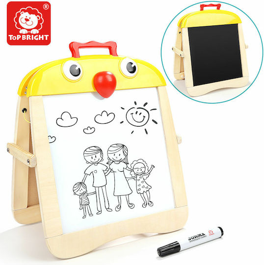 Top Bright Magnetic Board Markerboard Blackboard Double Sided 47.5x47.5cm