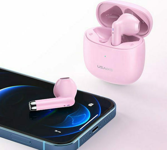 Usams IA04 Ohrstöpsel Bluetooth-Freisprecheinrichtung Kopfhörer mit Ladeetui Rosa
