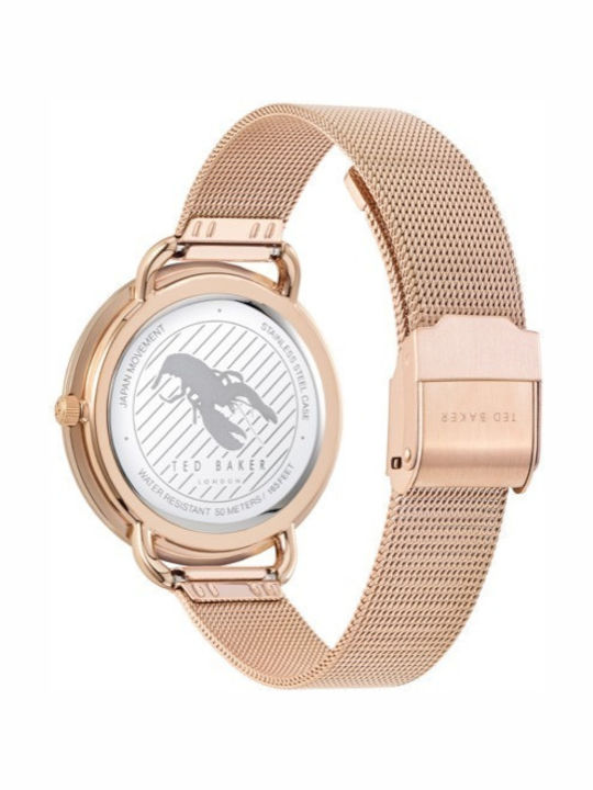 Ted Baker Hetttie Γυναικείο Ρολόι 37mm Μπαταρίας με Ροζ Χρυσό Μεταλλικό Μπρασελέ