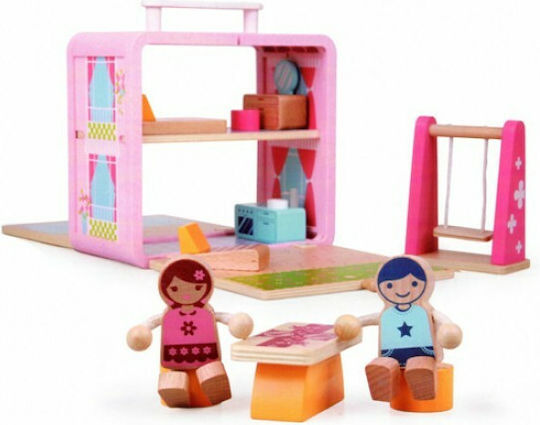 Zenit Toys Ξύλινο Κουκλόσπιτο Βαλιτσάκι Ξύλινο Κουκλόσπιτο