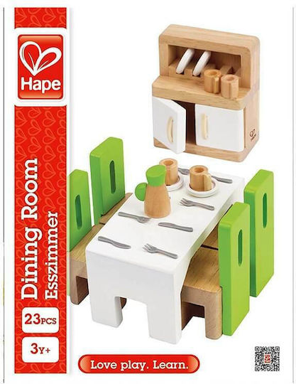Hape Happy Family Ξύλινη Τραπεζαρία Έπιπλα για Κουκλόσπιτο