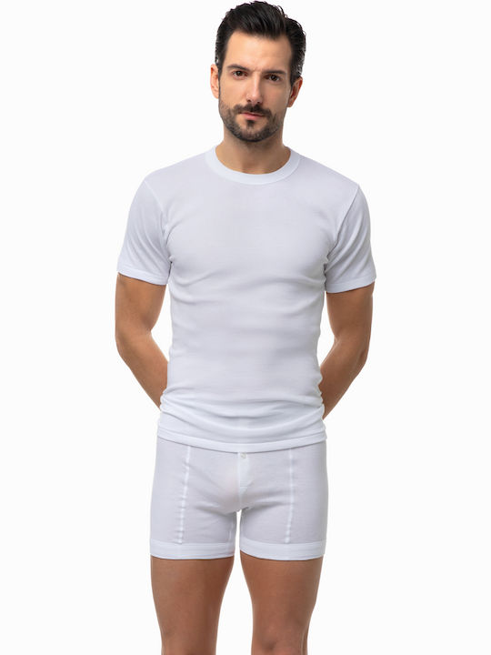 Мъжки Тениски С Къс Ръкав В Бял Цвят 3Pack
