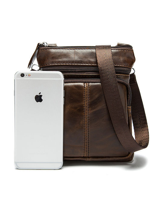 Lederne Herren Tasche Schulter / Crossbody Braun