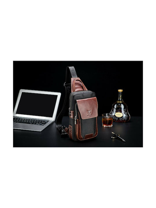 XB Leather Men's Brown Sling Bag