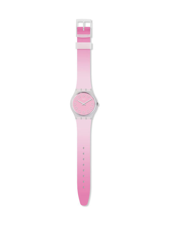 Swatch All Pink Uhr mit Rosa Kautschukarmband